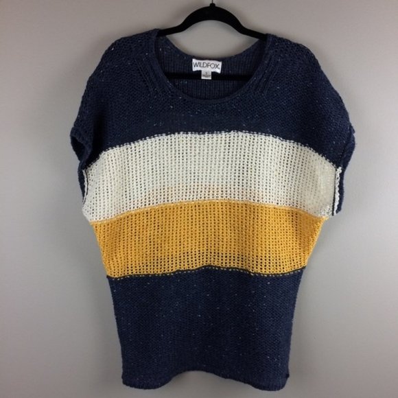 WILDFOX Estate Color Block stripe knit Sweater in Oxford size Small - Picture 10 of 11